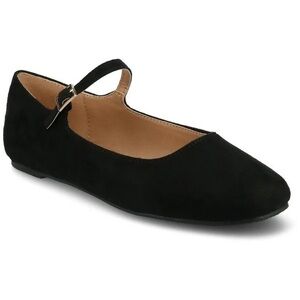 Journee Women’s Carrie Buckle Square Toe Mary Jane Dress Flats Black Size 10 NIB